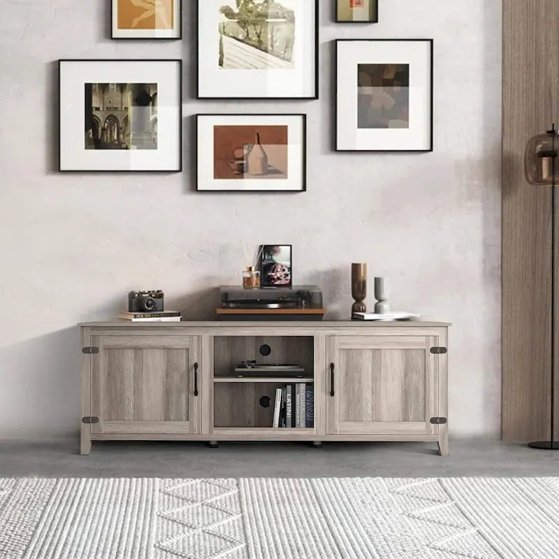 Magnifique meuble TV 70 pouces avec tiroirs, étagères et portes pour salon ou chambre à coucher - 70 pouces