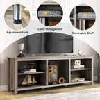 Magnifique meuble TV 70 pouces avec tiroirs, étagères et portes pour salon ou chambre à coucher - 70 pouces