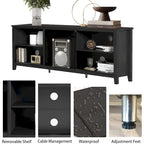 Magnifique meuble TV 70 pouces avec tiroirs, étagères et portes pour salon ou chambre à coucher - 70 pouces