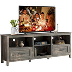 Magnifique meuble TV 70 pouces avec tiroirs, étagères et portes pour salon ou chambre à coucher - 70 pouces