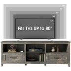 Magnifique meuble TV 70 pouces avec tiroirs, étagères et portes pour salon ou chambre à coucher - 70 pouces