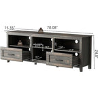 Magnifique meuble TV 70 pouces avec tiroirs, étagères et portes pour salon ou chambre à coucher - 70 pouces