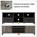 Magnifique meuble TV 70 pouces avec tiroirs, étagères et portes pour salon ou chambre à coucher - 70 pouces