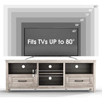 Magnifique meuble TV 70 pouces avec tiroirs, étagères et portes pour salon ou chambre à coucher - 70 pouces