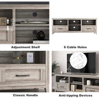 Magnifique meuble TV 70 pouces avec tiroirs, étagères et portes pour salon ou chambre à coucher - 70 pouces
