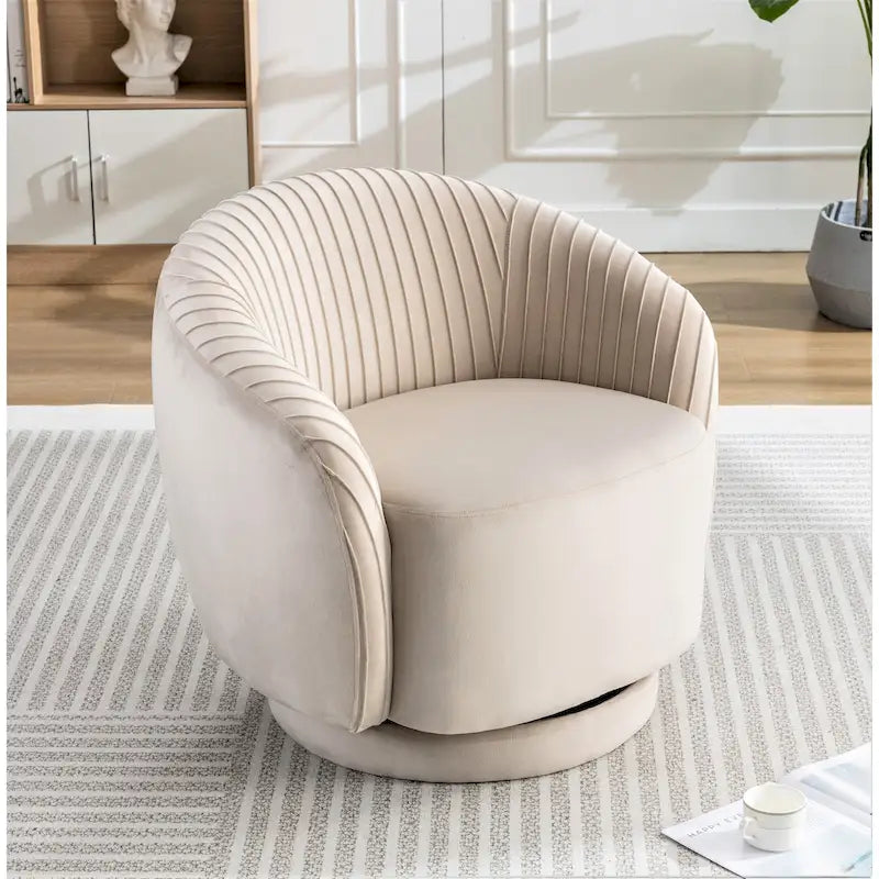 Petit fauteuil pivotant Milvo en velours