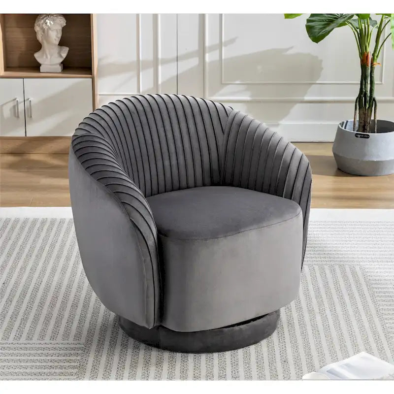 Petit fauteuil pivotant Milvo en velours