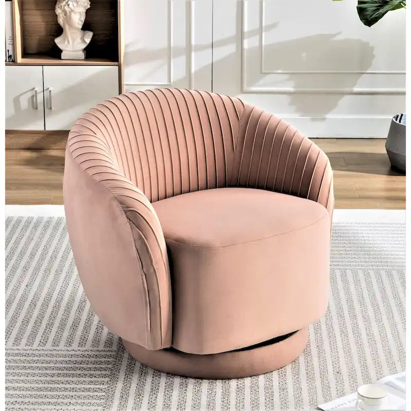 Petit fauteuil pivotant Milvo en velours