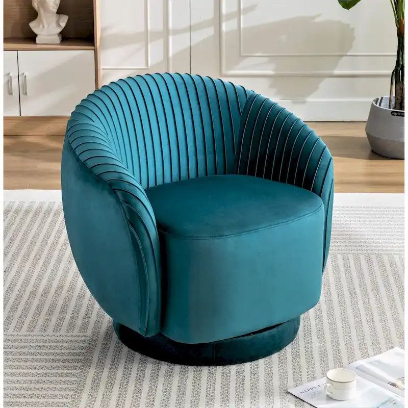 Petit fauteuil pivotant Milvo en velours
