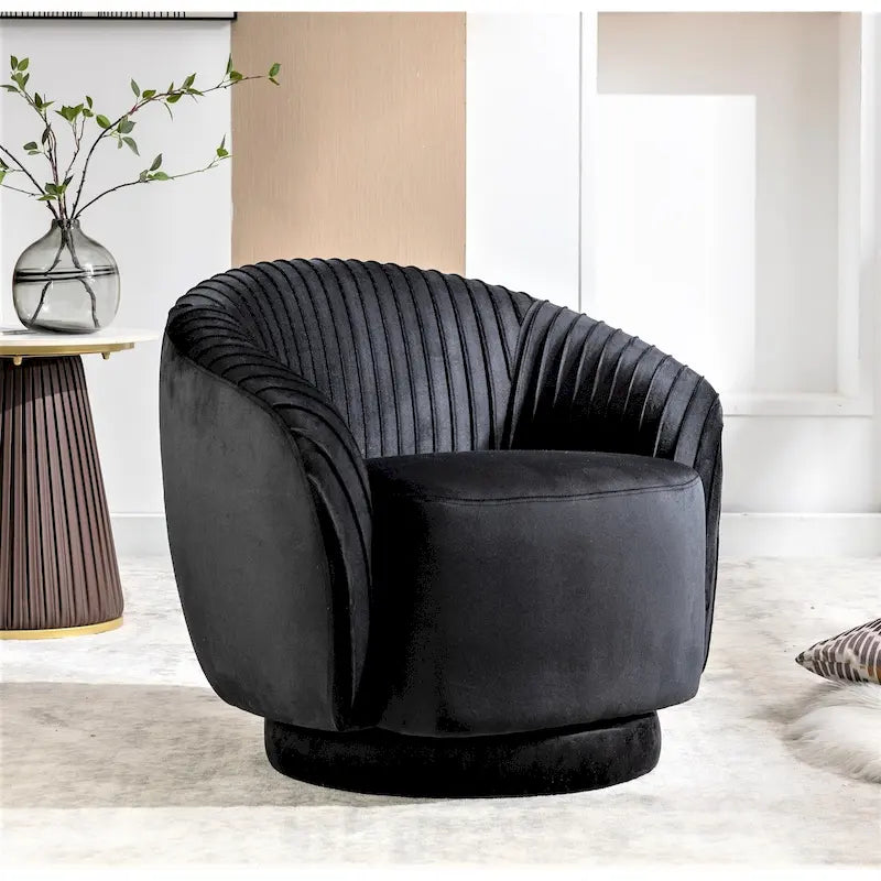 Petit fauteuil pivotant Milvo en velours