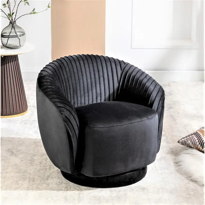 Petit fauteuil pivotant Milvo en velours