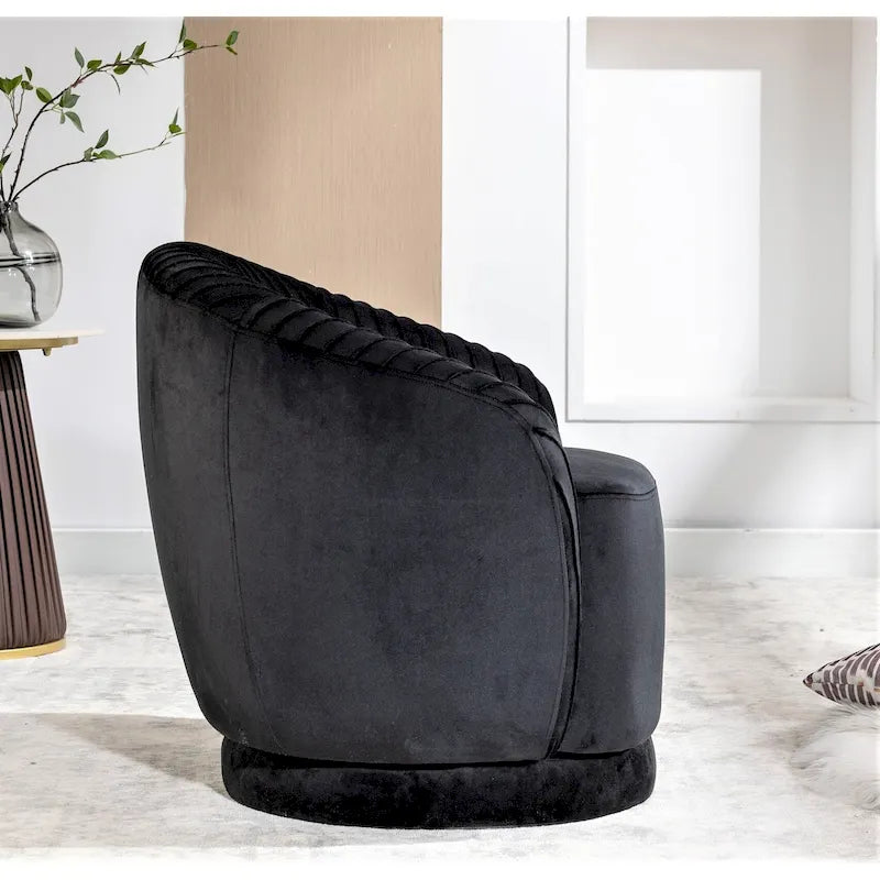 Petit fauteuil pivotant Milvo en velours