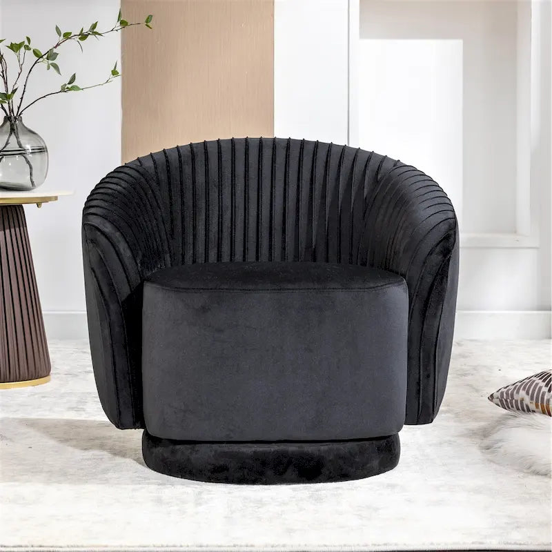 Petit fauteuil pivotant Milvo en velours