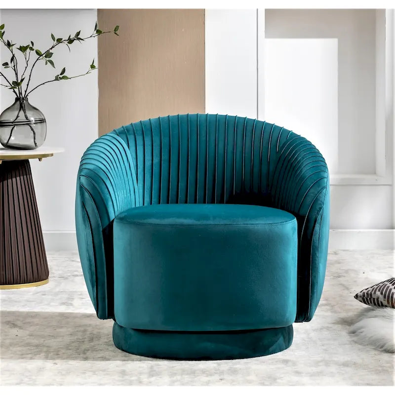 Petit fauteuil pivotant Milvo en velours