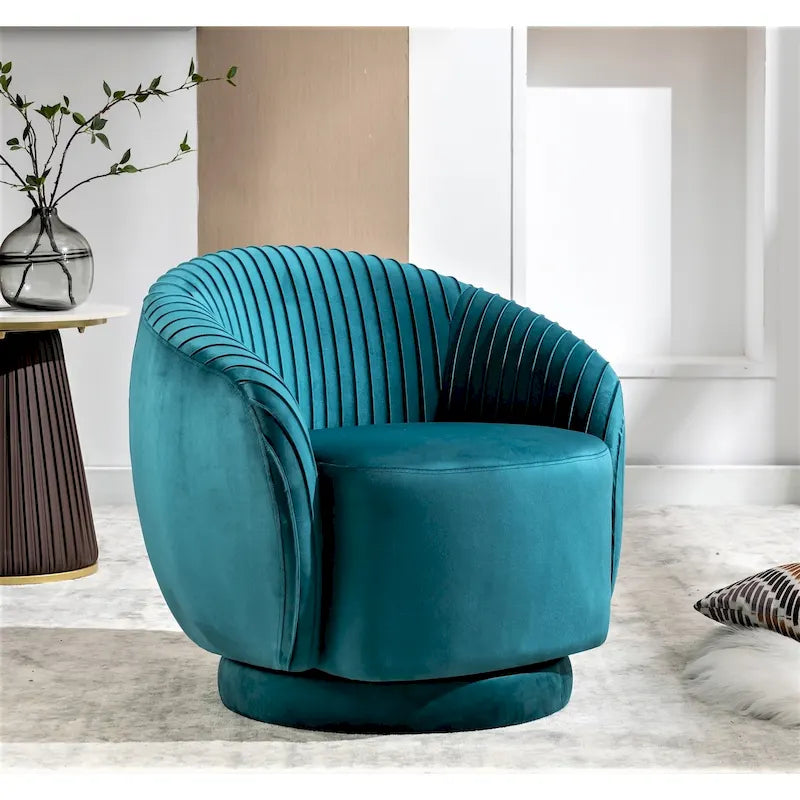 Petit fauteuil pivotant Milvo en velours