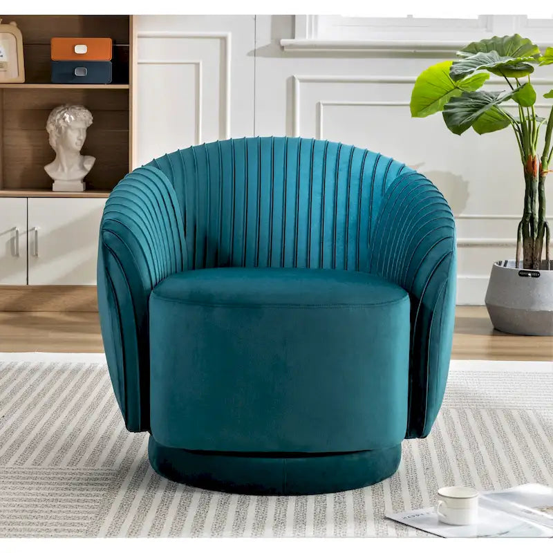 Petit fauteuil pivotant Milvo en velours
