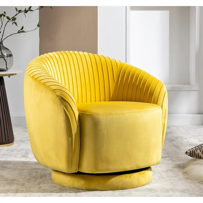 Petit fauteuil pivotant Milvo en velours
