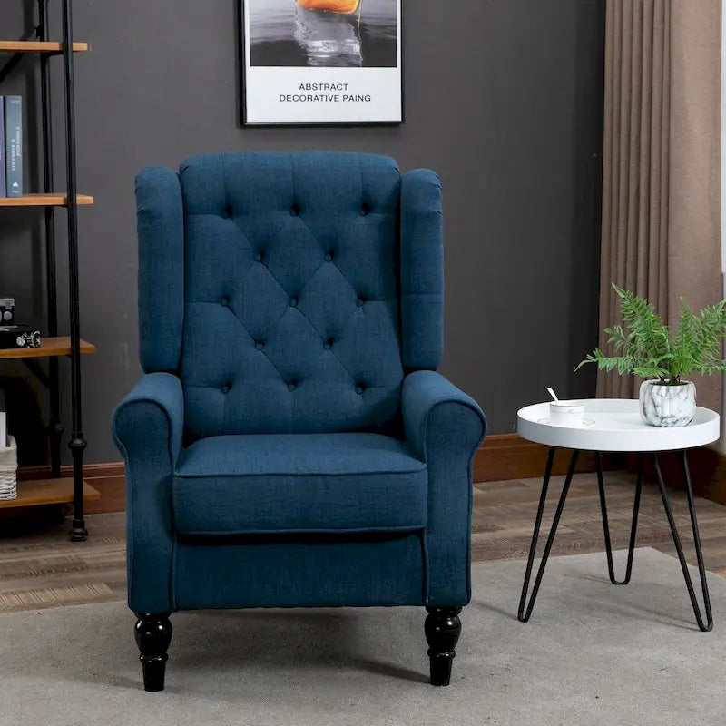 Fauteuil d'appoint HOMCOM Copper Grove Guanta à pieds en bois capitonnés