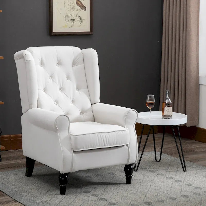 Fauteuil d'appoint HOMCOM Copper Grove Guanta à pieds en bois capitonnés