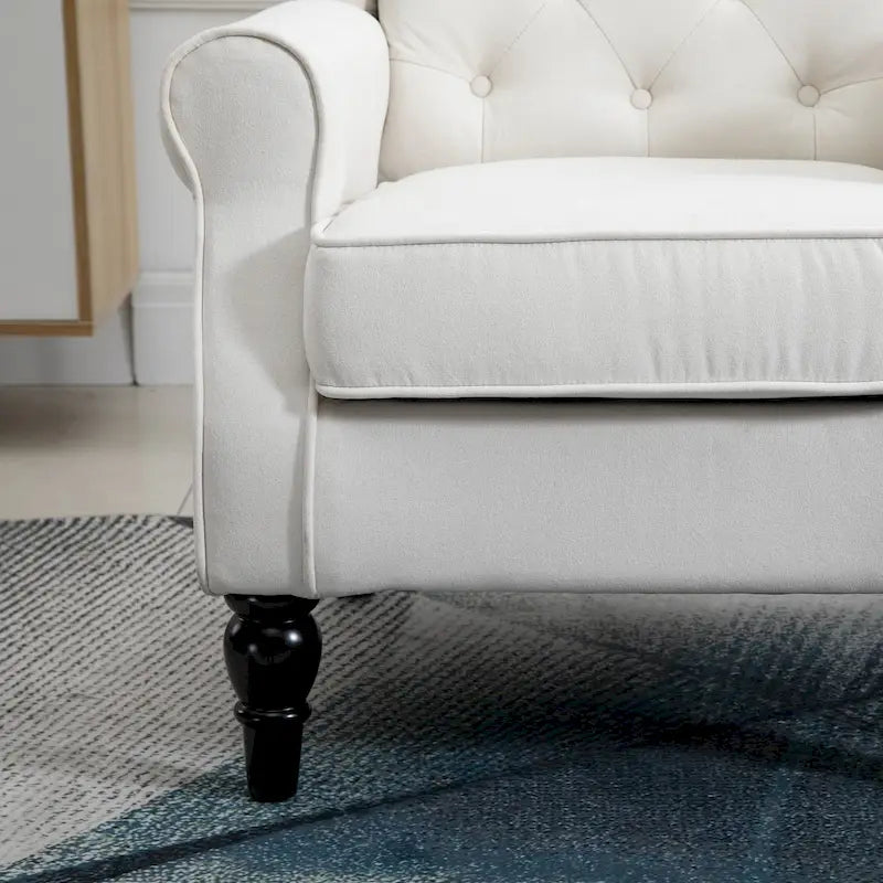 Fauteuil d'appoint HOMCOM Copper Grove Guanta à pieds en bois capitonnés
