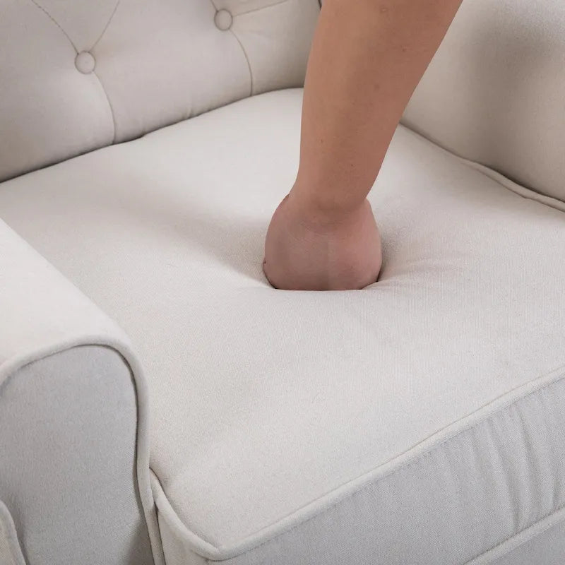 Fauteuil d'appoint HOMCOM Copper Grove Guanta à pieds en bois capitonnés