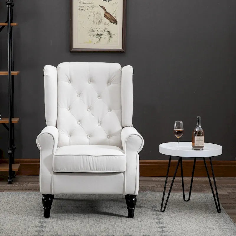 Fauteuil d'appoint HOMCOM Copper Grove Guanta à pieds en bois capitonnés