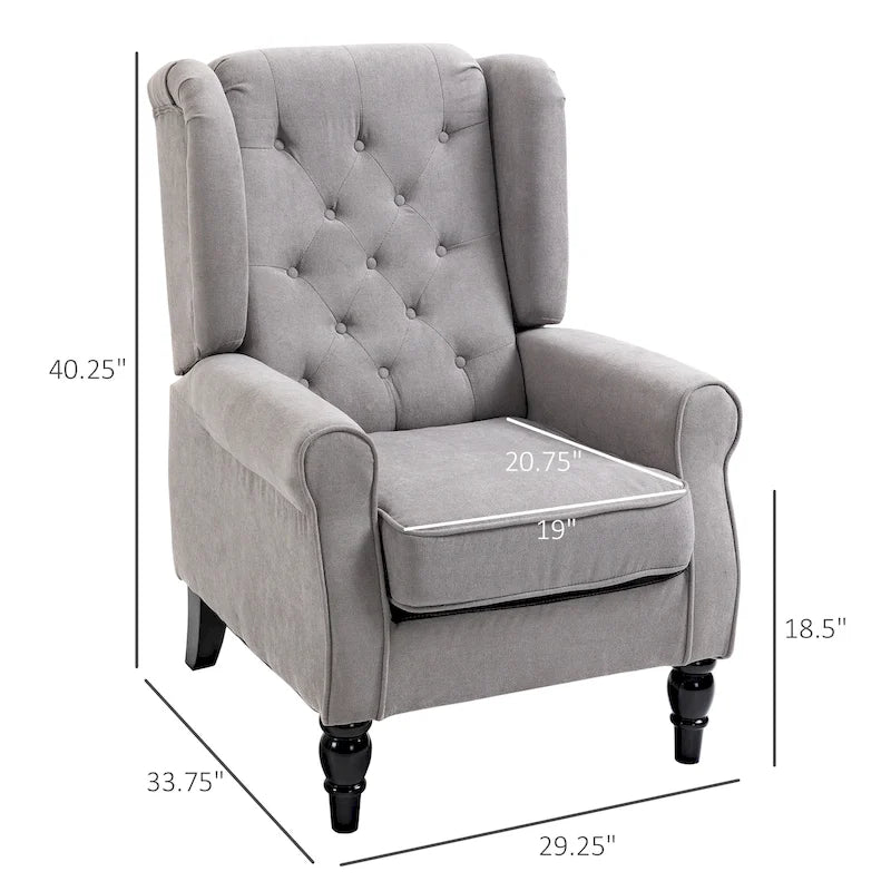 Fauteuil d'appoint HOMCOM Copper Grove Guanta à pieds en bois capitonnés