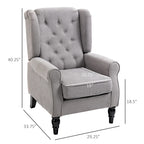 Fauteuil d'appoint HOMCOM Copper Grove Guanta à pieds en bois capitonnés