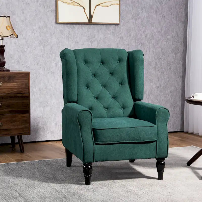 Fauteuil d'appoint HOMCOM Copper Grove Guanta à pieds en bois capitonnés