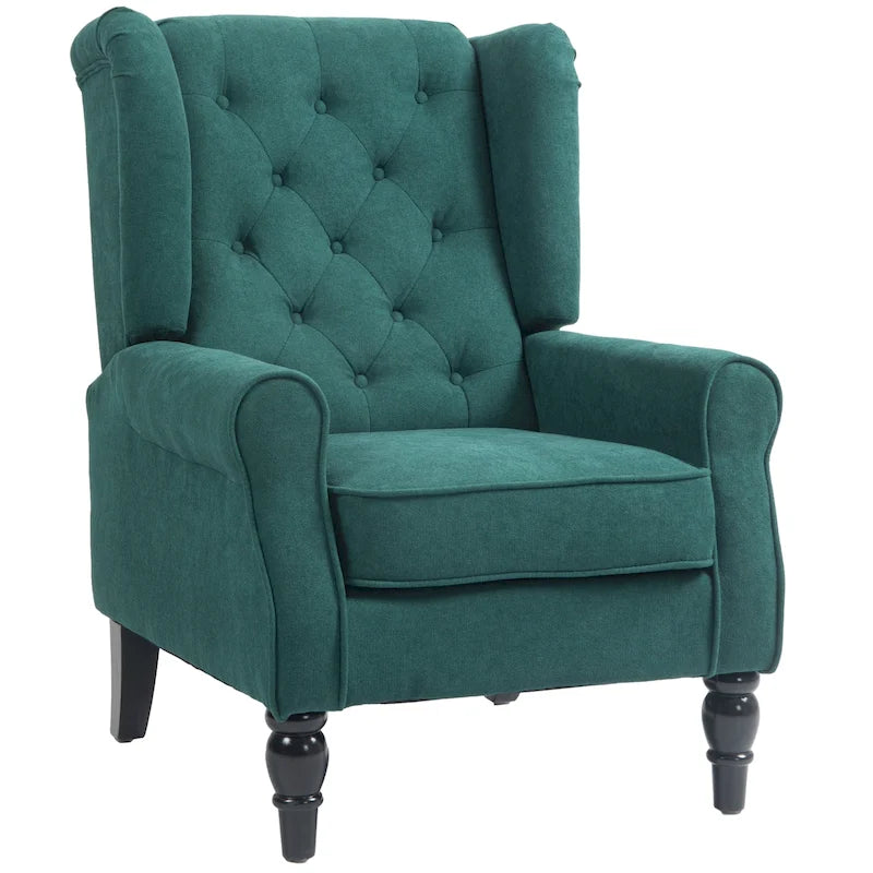 Fauteuil d'appoint HOMCOM Copper Grove Guanta à pieds en bois capitonnés