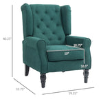 Fauteuil d'appoint HOMCOM Copper Grove Guanta à pieds en bois capitonnés
