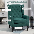 Fauteuil d'appoint HOMCOM Copper Grove Guanta à pieds en bois capitonnés