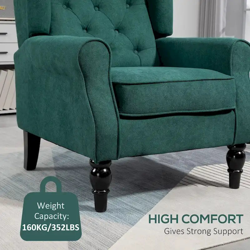 Fauteuil d'appoint HOMCOM Copper Grove Guanta à pieds en bois capitonnés