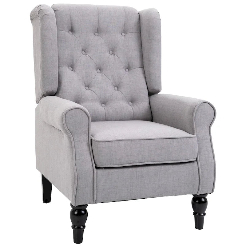 Fauteuil d'appoint HOMCOM Copper Grove Guanta à pieds en bois capitonnés