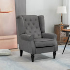 Fauteuil d'appoint HOMCOM Copper Grove Guanta à pieds en bois capitonnés