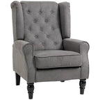 Fauteuil d'appoint HOMCOM Copper Grove Guanta à pieds en bois capitonnés