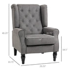Fauteuil d'appoint HOMCOM Copper Grove Guanta à pieds en bois capitonnés