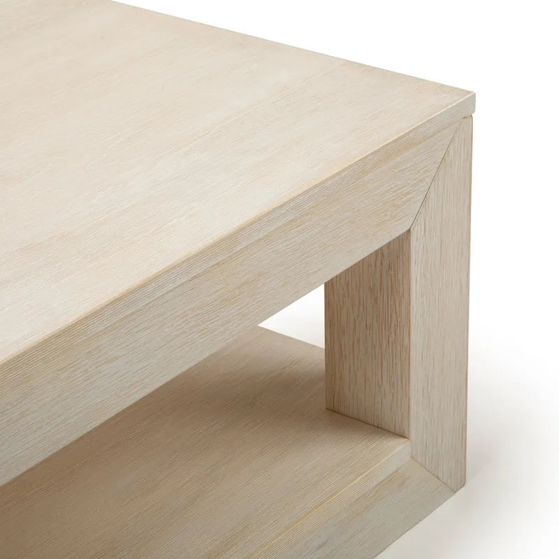 Table basse rectangulaire moderne Plank and Beam avec étagère