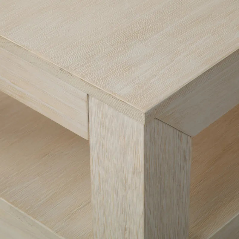 Table basse rectangulaire moderne Plank and Beam avec étagère