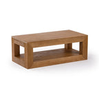 Table basse rectangulaire moderne Plank and Beam avec étagère