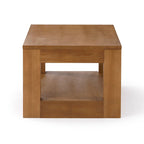 Table basse rectangulaire moderne Plank and Beam avec étagère