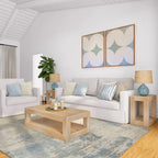 Table basse rectangulaire moderne Plank and Beam avec étagère