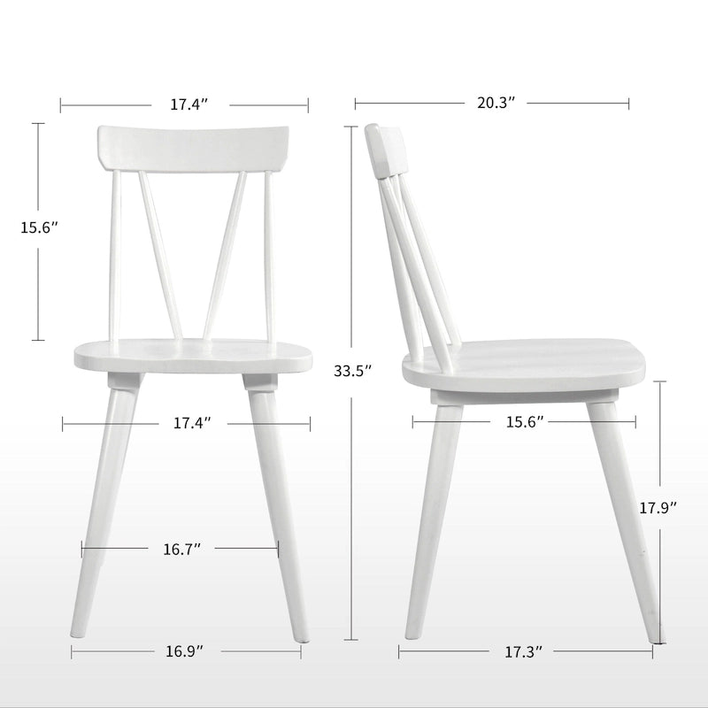 Chaises de salle à manger en bois Windsor de 17,4 pouces de large