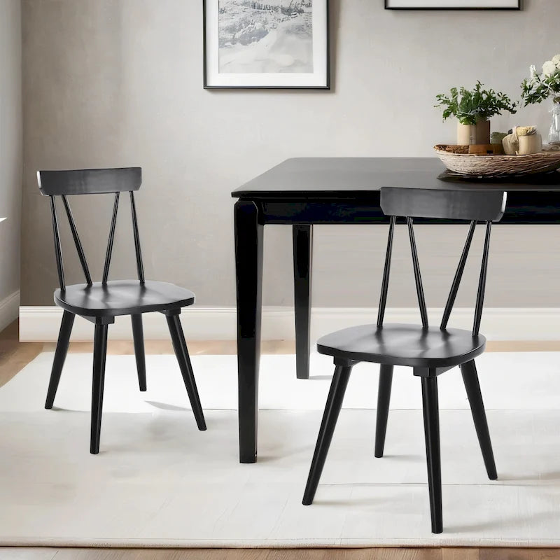 Chaises de salle à manger en bois Windsor de 17,4 pouces de large