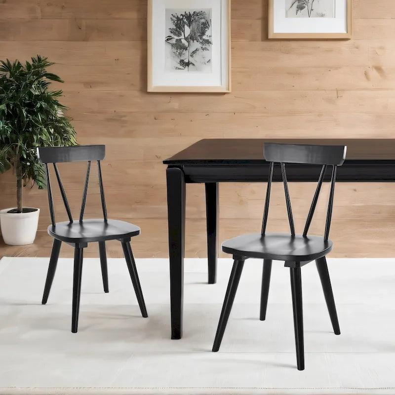 Chaises de salle à manger en bois Windsor de 17,4 pouces de large