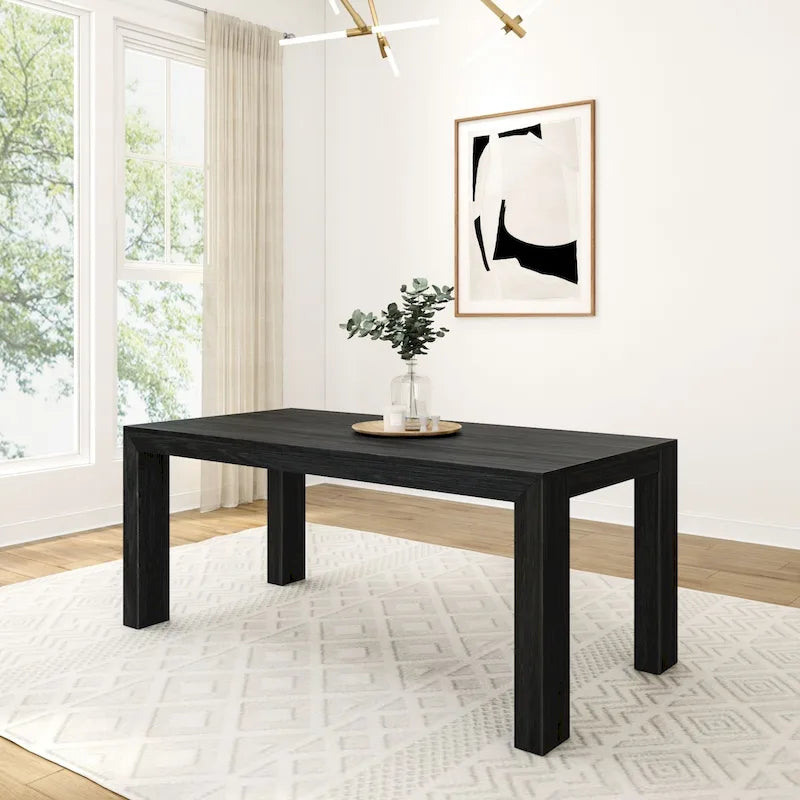 Table de salle à manger rectangulaire moderne à panneaux et poutres - 72