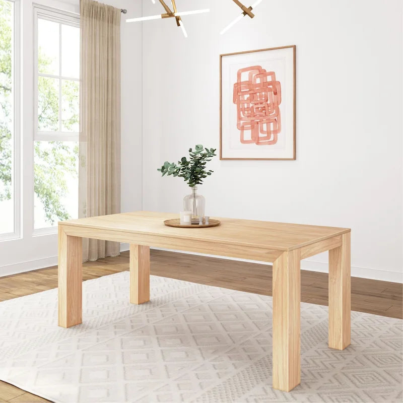 Table de salle à manger rectangulaire moderne à panneaux et poutres - 72