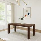 Table de salle à manger rectangulaire moderne à panneaux et poutres - 72