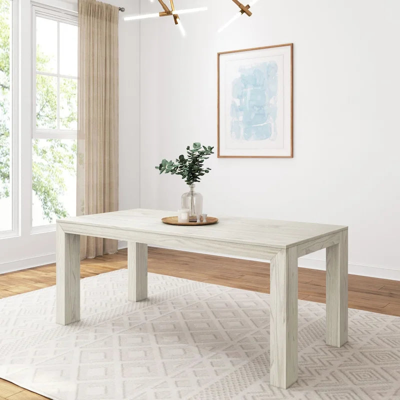 Table de salle à manger rectangulaire moderne à panneaux et poutres - 72