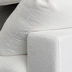 Grand canapé d'angle rembourré de duvet avec pouf pour salon